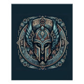 Mystic Viking Rune Helm Perfect Poster (Voorkant)