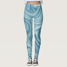 Mystic water schilderij blue color design leggings