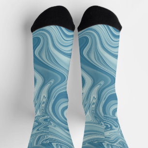 Mystic water schilderij blue color design sokken
