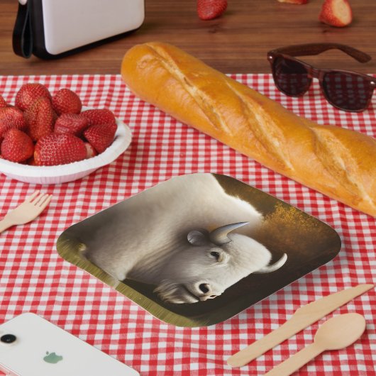 Mystic White Buffalo Digital Art Papieren Bordje (Picknick)