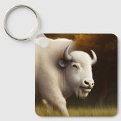 Mystic White Buffalo Digital Art Sleutelhanger (Voorkant)