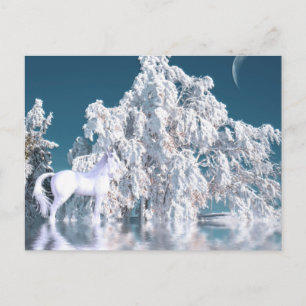 Mystic Winter Ice Horse and Trees Briefkaart