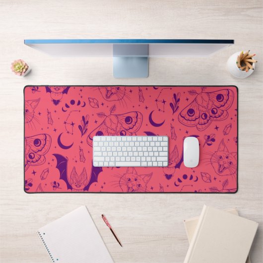 Mystic Witch Cat & Moth Bureaumat (Kantoor 1)