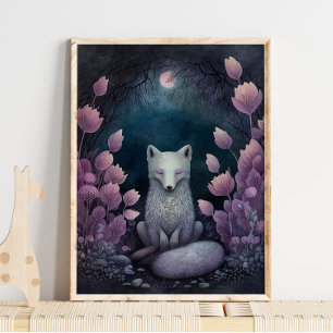 Mystic Woodland Arctic Fox Fox Wall Print
