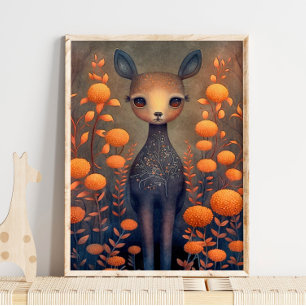 Mystic Woodland Faer Deer   Impression du mur de c