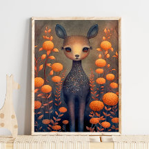 Mystic Woodland Faer Deer | Impression du mur de c