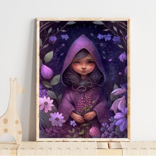 Mystic Woodland Purple Fairy | Impression murale