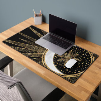 Mystic Zwart Goud Zon Maan Mandala Bureaumat