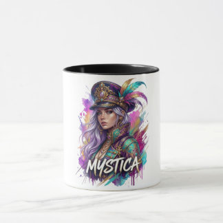 Mystica Fantasy Vrouw Art Mok | Kleurrijke Waterve