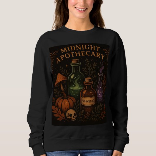 Mystical Apothecary Sweater – Witchy Gothic Herfst (Voorkant)