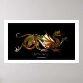 Mystical Asian Dragon Fantasy Art Poster