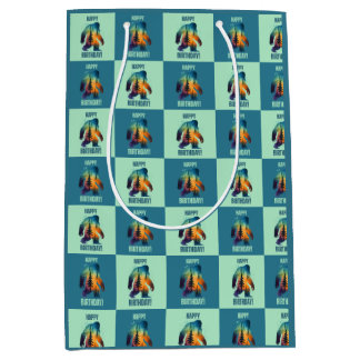 Mystical Bigfoot Woodland Birthday Gift Bag Medium Cadeauzakje