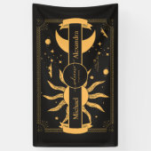 Mystical Black and Gold Sun Moon Wedding Spandoek (Verticaal)