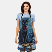 Mystical Black Cat Enchanted Winter Sled Christmas Schort (Gedragen)