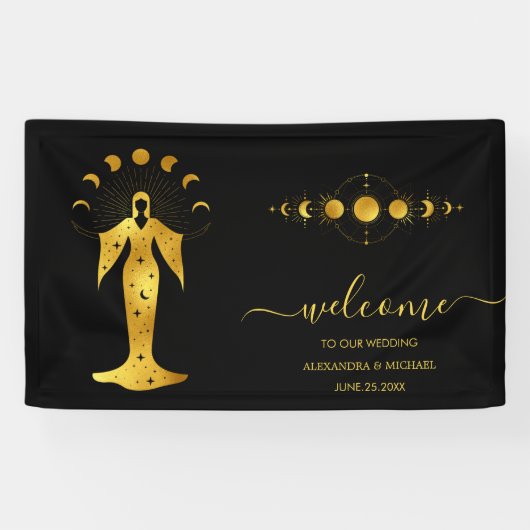 Mystical Black Gold Celestial Banne Spandoek (Horizontaal)