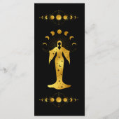 Mystical Black Gold Celestial Stars Menu Mariage (Dos)