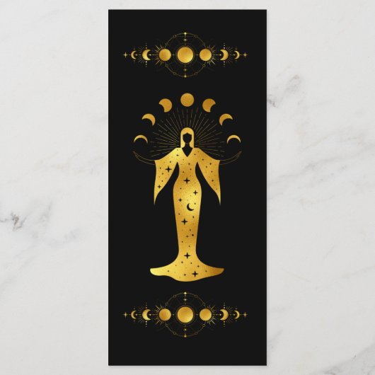 Mystical Black Gold Celestial Stars Menu Mariage (Dos)