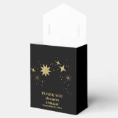 Mystical Black Gold Celestial Stars Wedding Bedankdoosjes (Geopend)