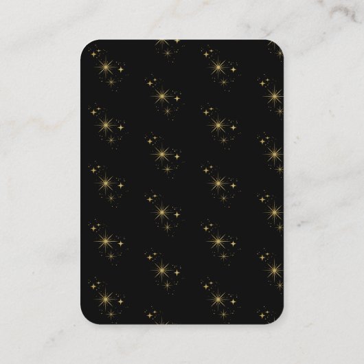 Mystical Black Gold Celestial Stars Wedding Informatiekaartje (Achterkant)