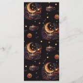 Mystical Black Gold Celestial Stars Wedding Menu (Achterkant)