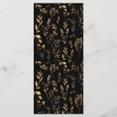 Mystical Black Gold Celestial Stars Wedding Menu (Achterkant)