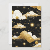 Mystical Black Gold Sun Moon Celestial Weddenschap Kaart (Achterkant)