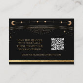 Mystical Black Gold Weddenwebsite RSVP QR Code Informatiekaartje (Achterkant)