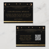 Mystical Black Gold Weddenwebsite RSVP QR Code Informatiekaartje (Voorkant / Achterkant)