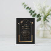 Mystical Black Gold Weddenwebsite RSVP QR Code Informatiekaartje (Staand voorkant)