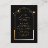 Mystical Black Gold Weddenwebsite RSVP QR Code Informatiekaartje (Voorkant)