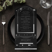 Mystical Black Silver Sun Moon Astronomy Weddensch All In One Uitnodiging