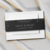 Mystical Black Silver Sun Moon Stars Weddenschap Uitnodigingen Wikkel