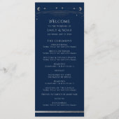 Mystical Blue Silver Sun Star Moon Space Weddensch Programma (Voorkant)