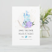 Mystical Boho Crystal Moon Wedding Save the Date (Staand voorkant)