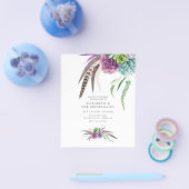 Mystical Boho Succulent Bridesmaids Luncheon Flyer (Enkel)