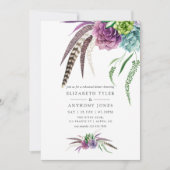 Mystical Boho Succulent Rehearsal Dinner Kaart (Voorkant)