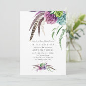 Mystical Boho Succulent Rehearsal Dinner Kaart (Staand voorkant)