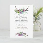 Mystical Boho Waterverf Succulent Wedding Programma (Staand voorkant)