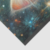 Mystical Cat Among the Blooms Whimsical Decoupage  Tissuepapier (Detail)