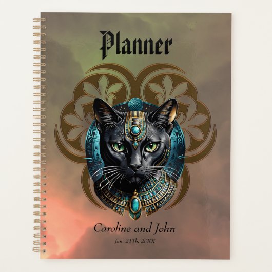Mystical cat of Egypt, black as night Planner (Voorkant)