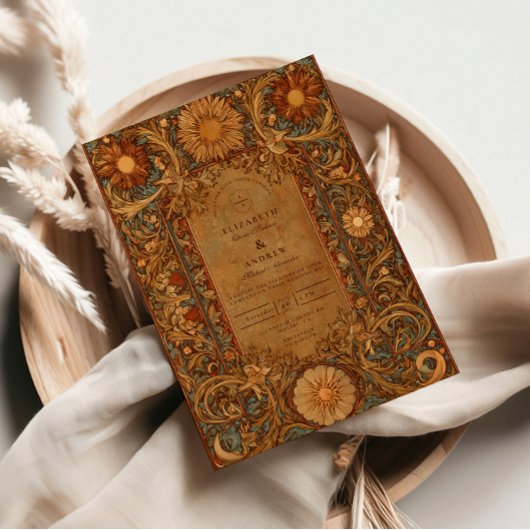 Mystical Celestial Baroque Wedding Kaart