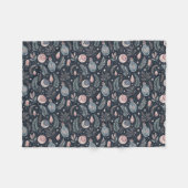  Mystical Celestial Botanical Pattern Fleece Deken (Voorkant (Horizontaal))