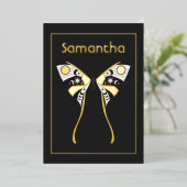 Mystical Celestial Gold and Silver Moth Folie Uitnodiging (Staand Voorkant)