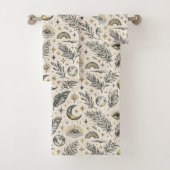 Mystical Celestial Moon Stars Pattern Bad Handdoek (Insitu)