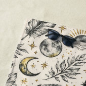 Mystical Celestial Moon Stars Pattern Custom Name Strandlaken (In situ)