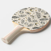Mystical Celestial Moon Stars Pattern Custom Name Tafeltennisbatje (Voorkant Gekanteld)