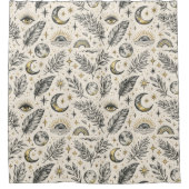 Mystical Celestial Moon Stars Pattern Douchegordijn (Voorkant)