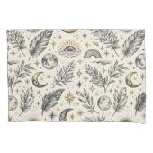 Mystical Celestial Moon Stars Pattern Kussensloop (Voorkant)