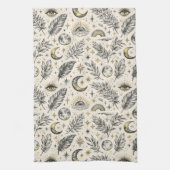 Mystical Celestial Moon Stars Pattern Theedoek (Verticaal)