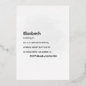 Mystical Celestial Silver Moth Folie Invitation Folie Uitnodiging (Achterkant)